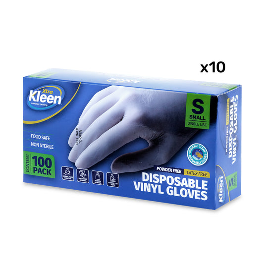 Xtra Kleen 1000PCE Disposable Gloves Latex & Powder Free Food Safe S Size